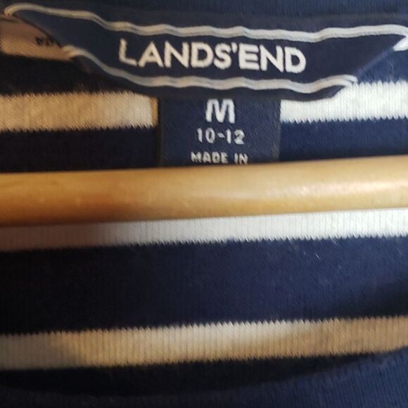 Land's End Navy Blue/White Stripped Dress - Picture 2 of 5
